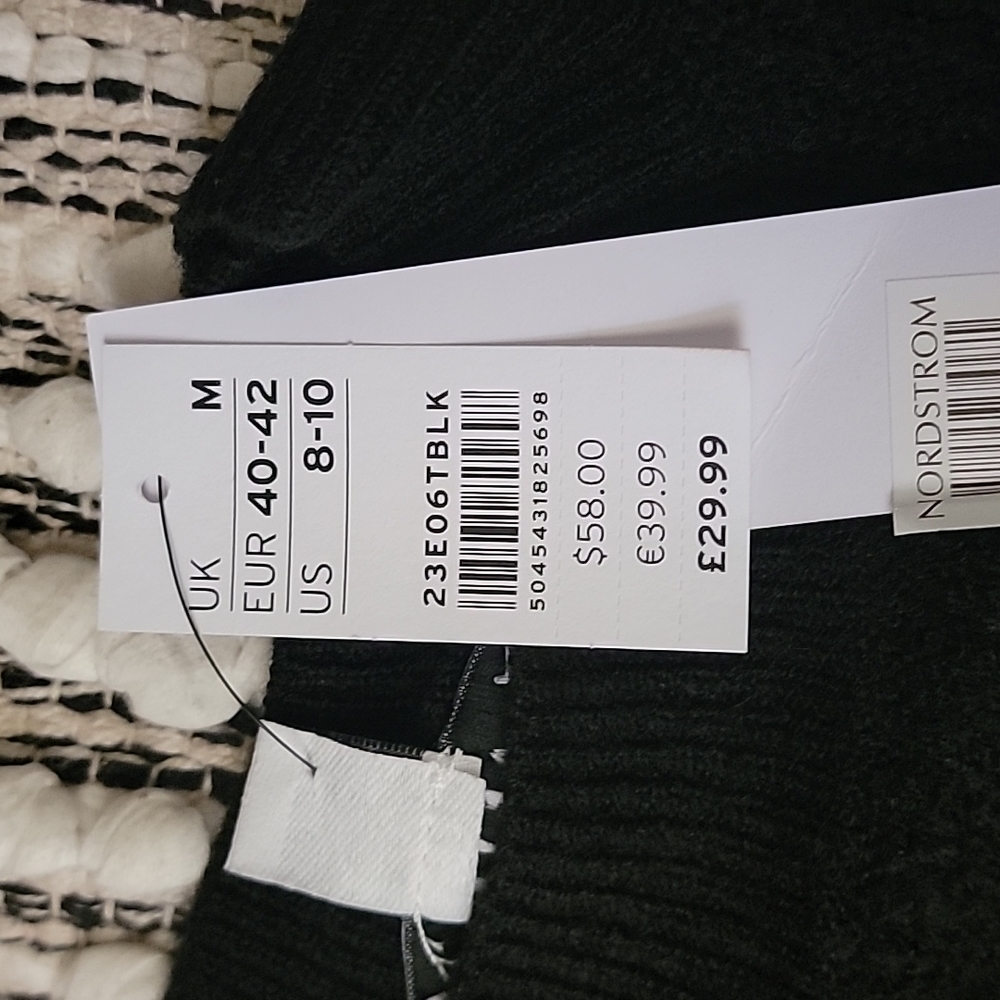 Topshop Black Chevron Crop Sweater Size M - Picture 8 of 8